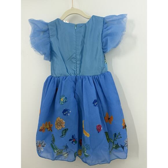 Mini Taylor Girls Dress 3-4Y Blue Bunny Embroidered Tulle Puff Sleeves - Picture 6 of 10